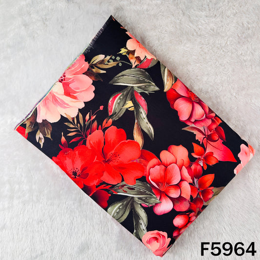 Floral Print Muslin Cotton Fabric - F5964