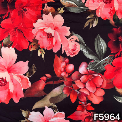 Floral Print Muslin Cotton Fabric - F5964