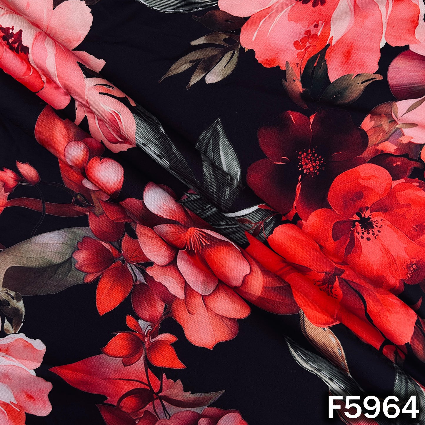 Floral Print Muslin Cotton Fabric - F5964