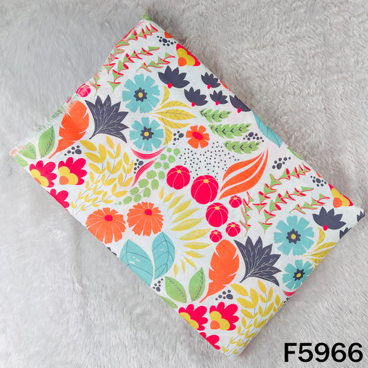 Floral Print Muslin Cotton Fabric - F5966
