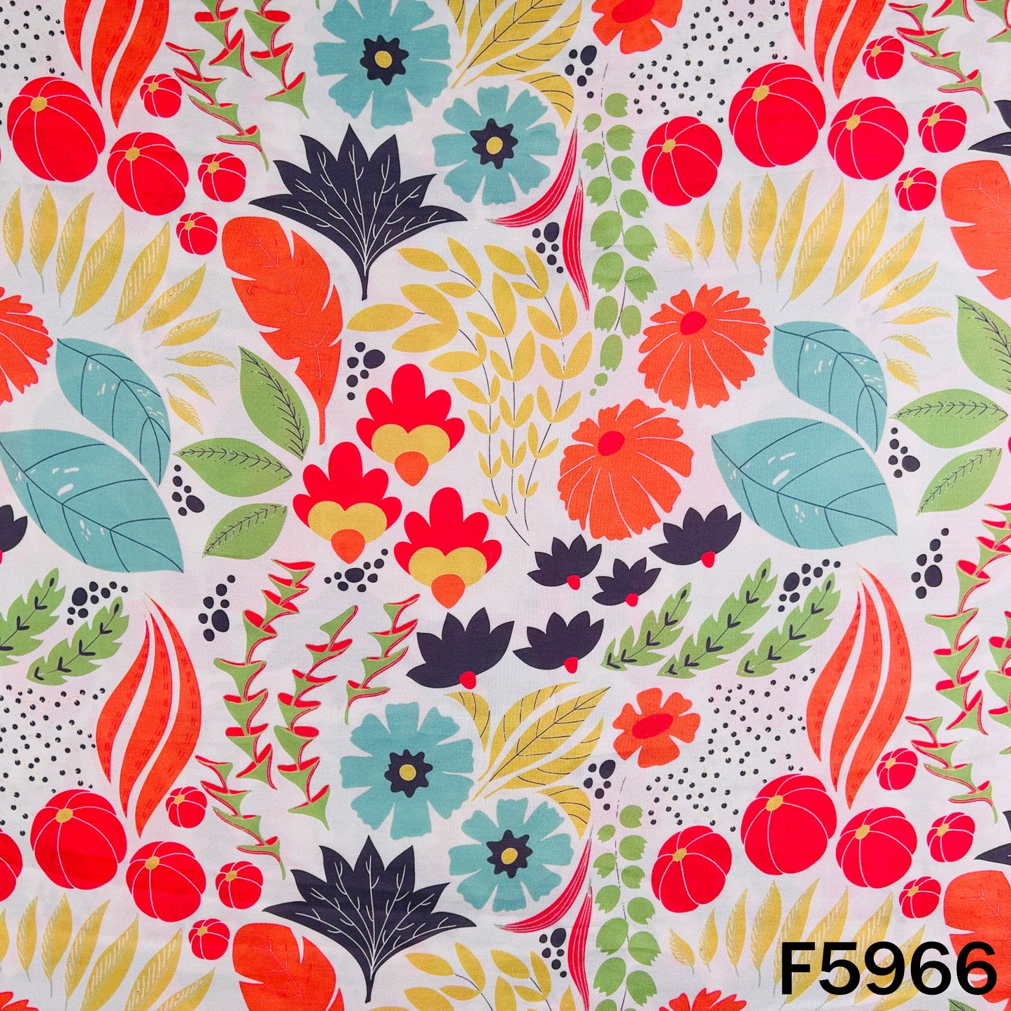Floral Print Muslin Cotton Fabric - F5966