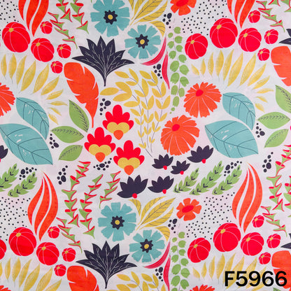 Floral Print Muslin Cotton Fabric - F5966