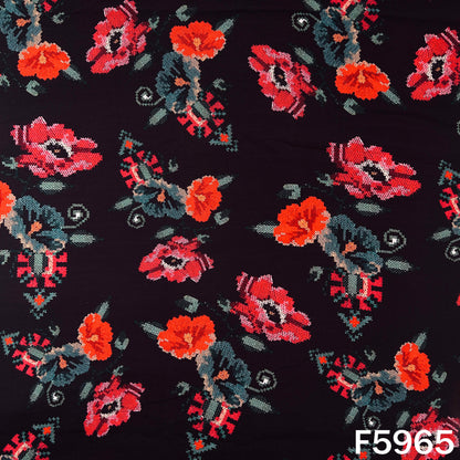 Floral Print Muslin Cotton Fabric - F5965
