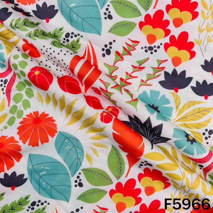 Floral Print Muslin Cotton Fabric - F5966