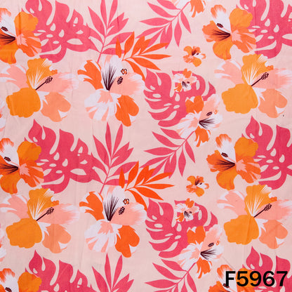 Floral Print Muslin Cotton Fabric - F5967