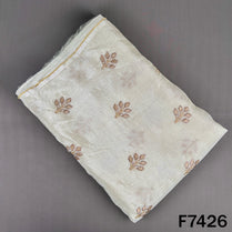 Dyeable Cut Dana Zari Work Shimmer Tissue Fabric - F7426