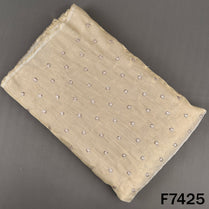 Dyeable Cut Dana Zari Work Shimmer Tissue Fabric - F7425