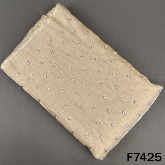 Dyeable Cut Dana Zari Work Shimmer Tissue Fabric - F7425