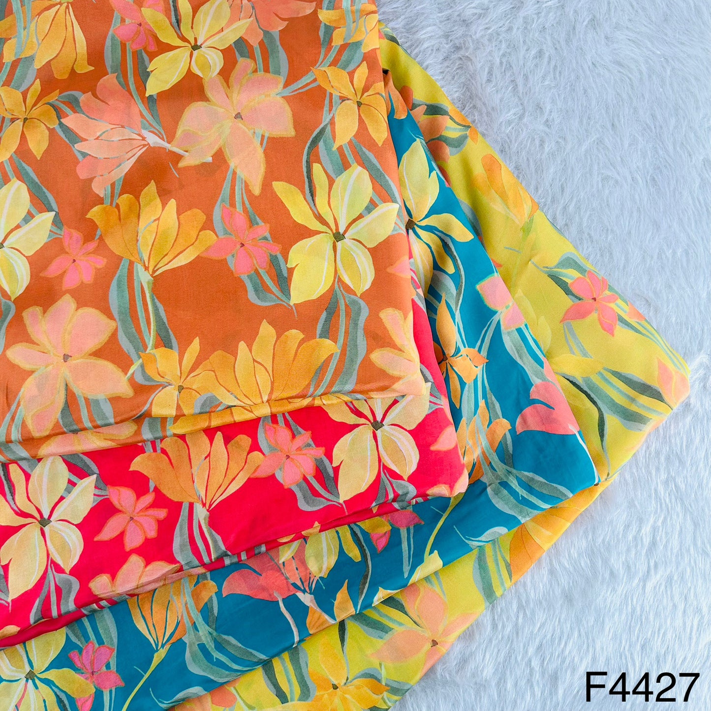 Floral Printed Crepe Fabric-F4427