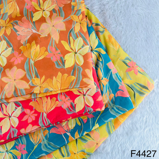 Floral Printed Crepe Fabric-F4427