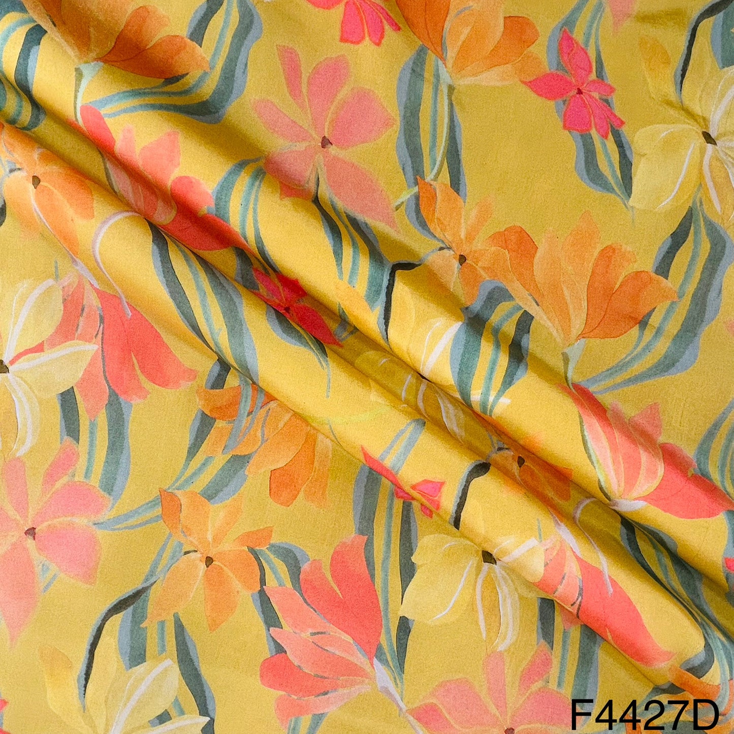 Floral Printed Crepe Fabric-F4427
