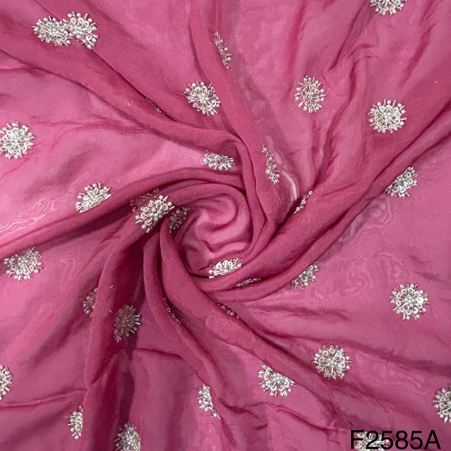 Cut Dana Work Sequins Organza Fabric-F2585