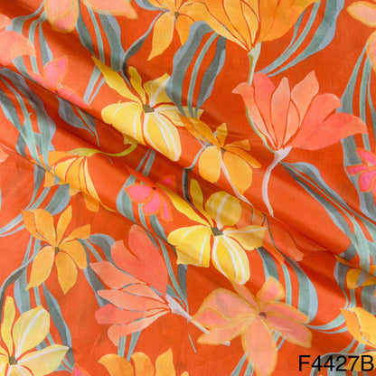 Floral Printed Crepe Fabric-F4427