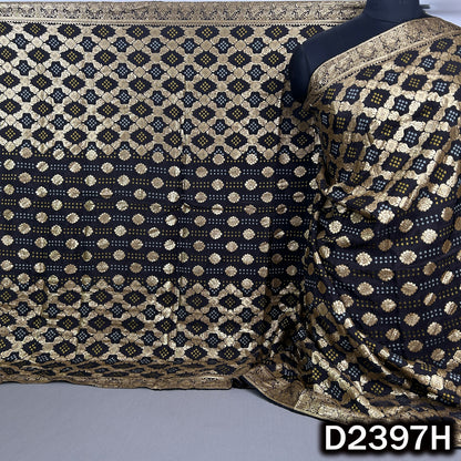 Bandhani Print Zari Work Dola Silk Dupatta - D2397