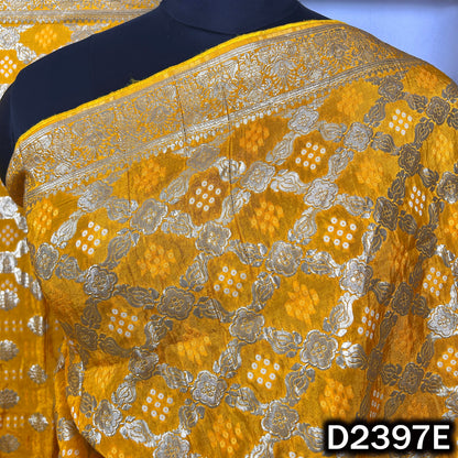 Bandhani Print Zari Work Dola Silk Dupatta - D2397
