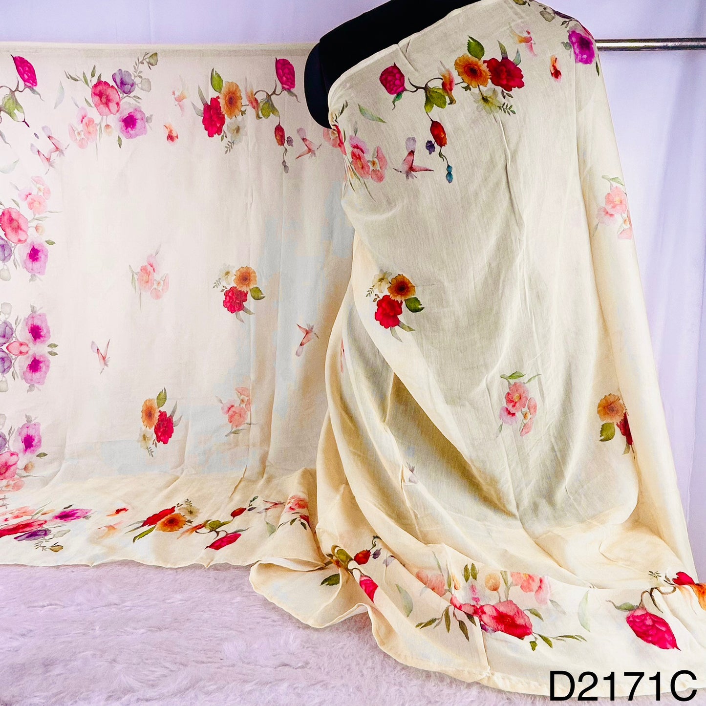 Printed Mul Chanderi Dupatta-D2171