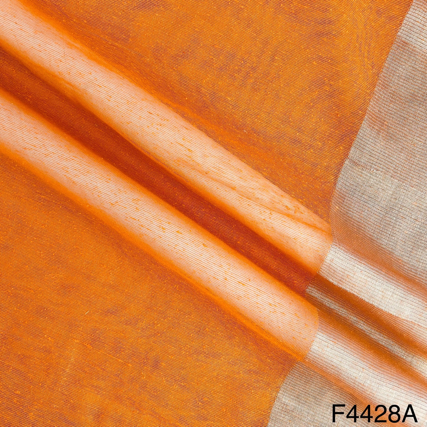 Zari Border Work Linen Kota Fabric-F4428