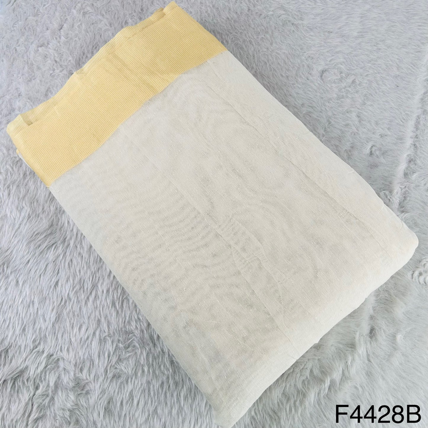 Zari Border Work Linen Kota Fabric-F4428