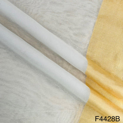 Zari Border Work Linen Kota Fabric-F4428