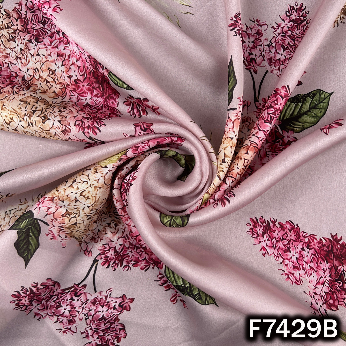 Digital Print Crepe Satin Fabric - F7429