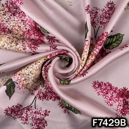 Digital Print Crepe Satin Fabric - F7429