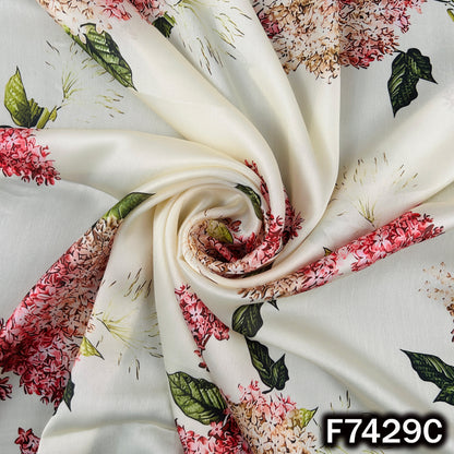 Digital Print Crepe Satin Fabric - F7429