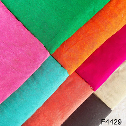 Zari Border Work Linen Kota Fabric-F4429