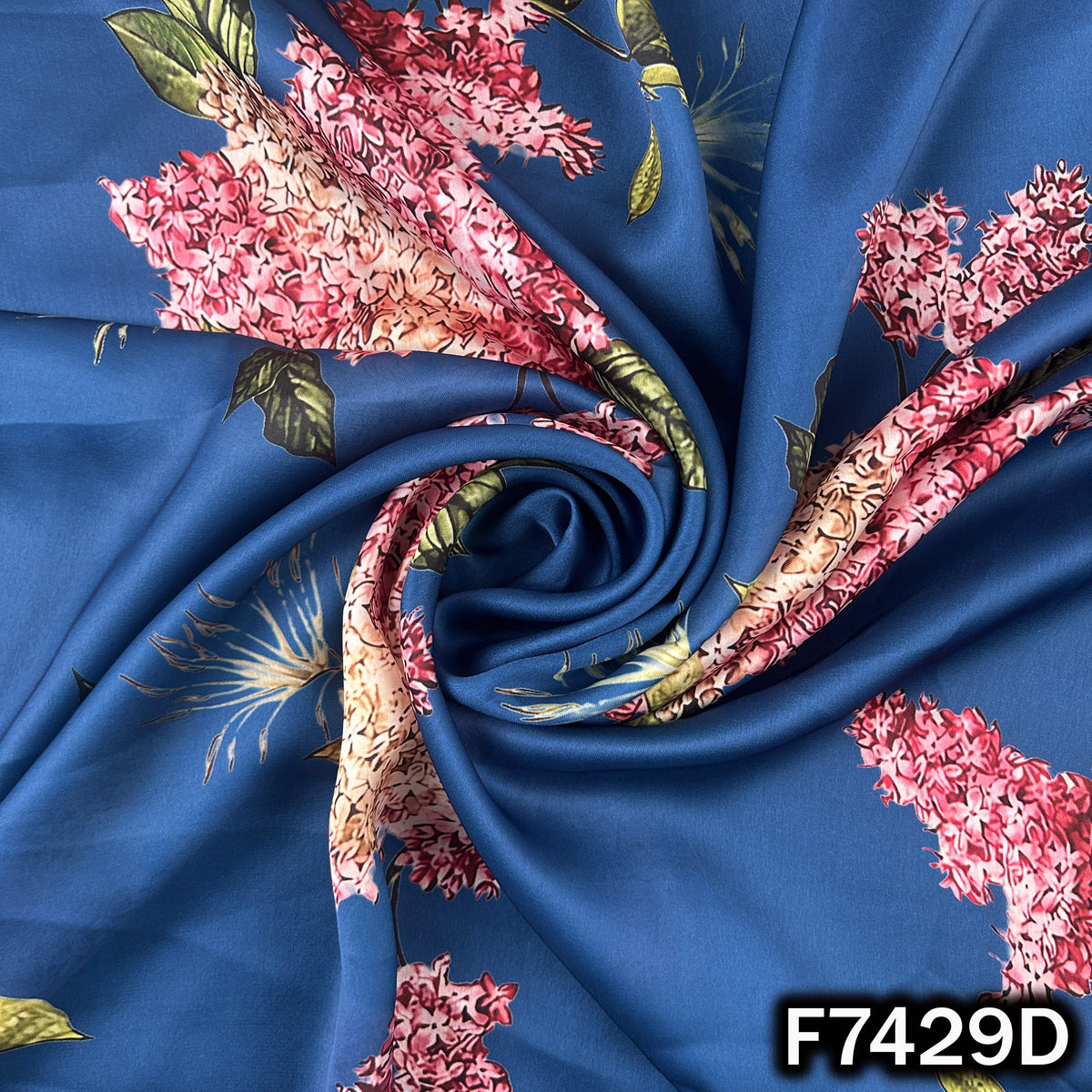 Digital Print Crepe Satin Fabric - F7429