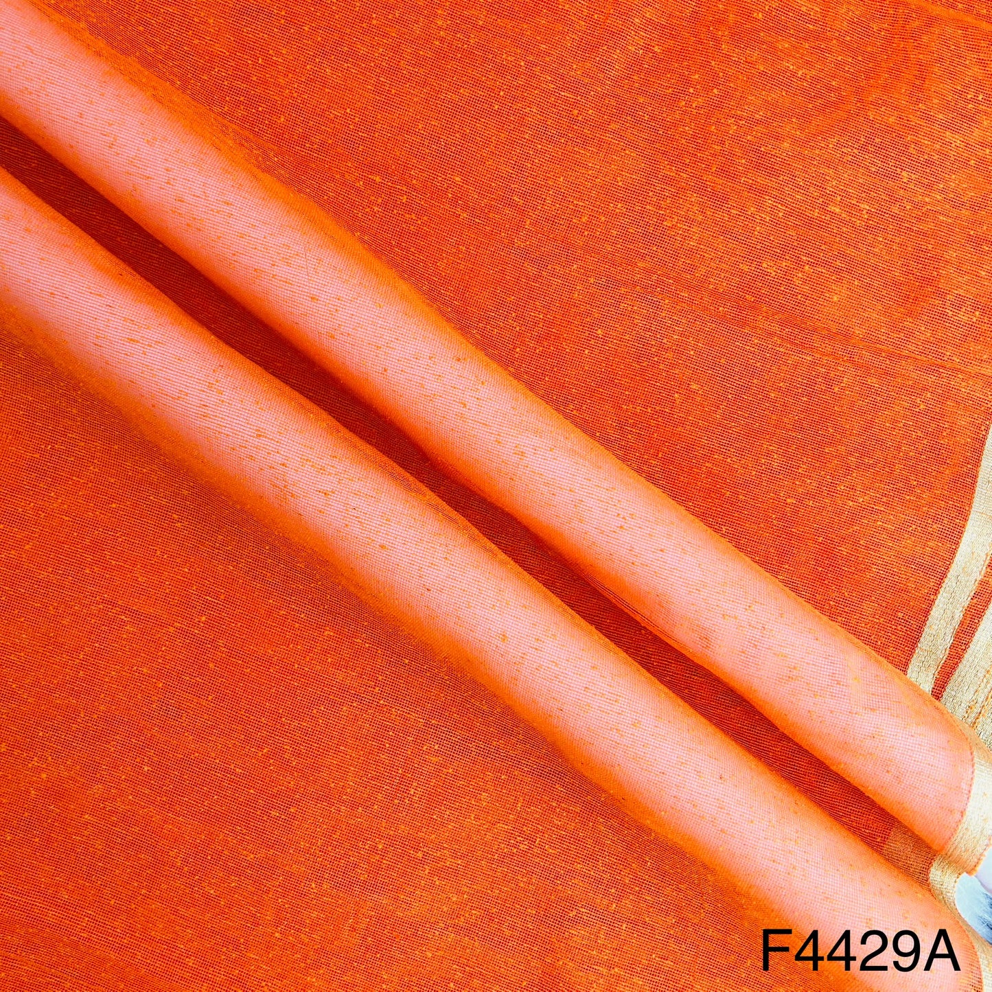 Zari Border Work Linen Kota Fabric-F4429