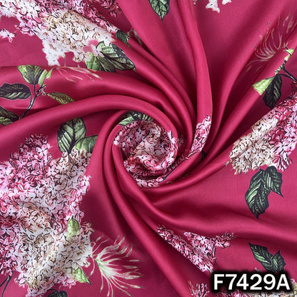 Digital Print Crepe Satin Fabric - F7429