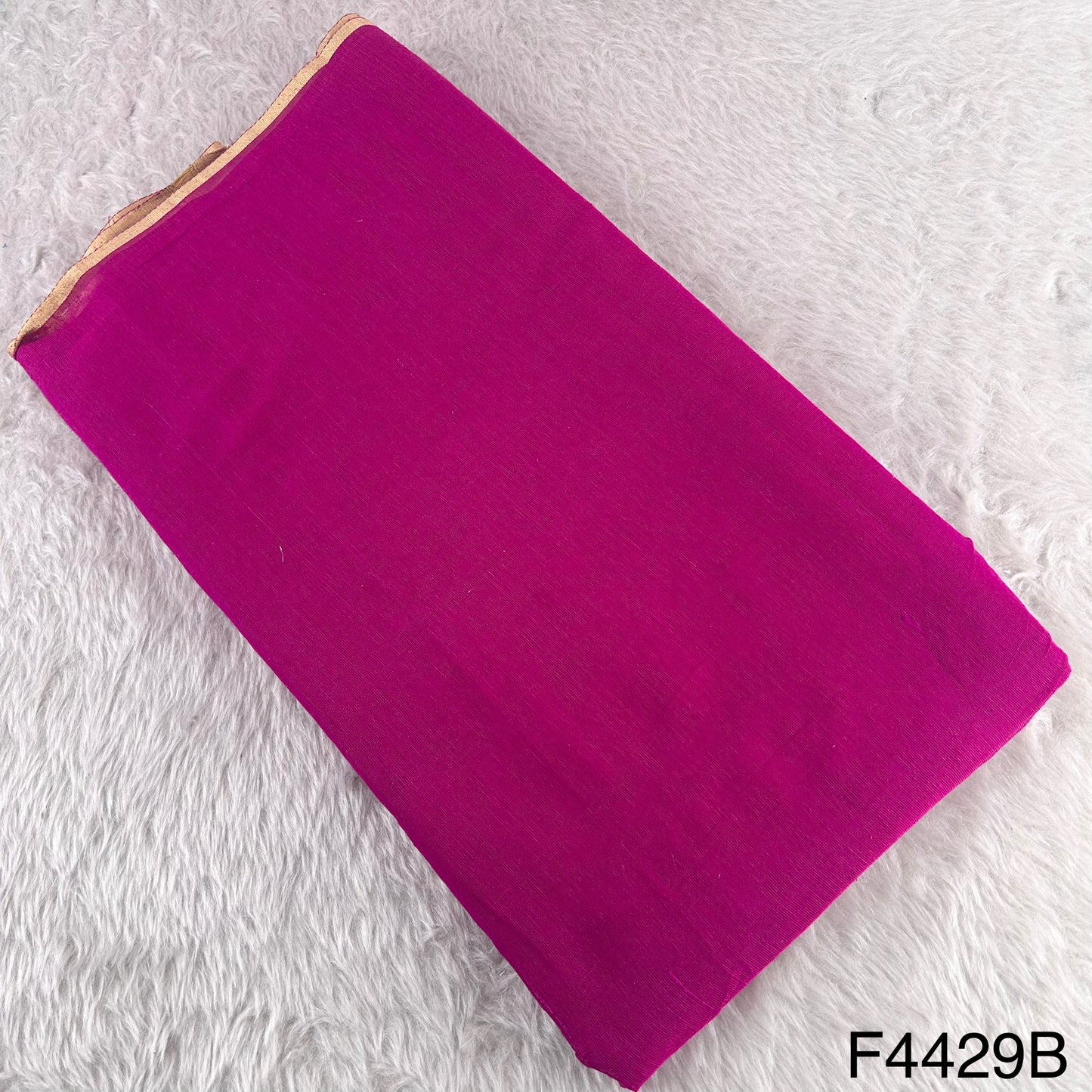 Zari Border Work Linen Kota Fabric-F4429