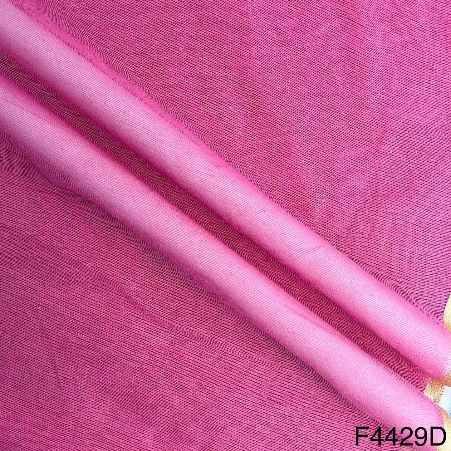 Zari Border Work Linen Kota Fabric-F4429