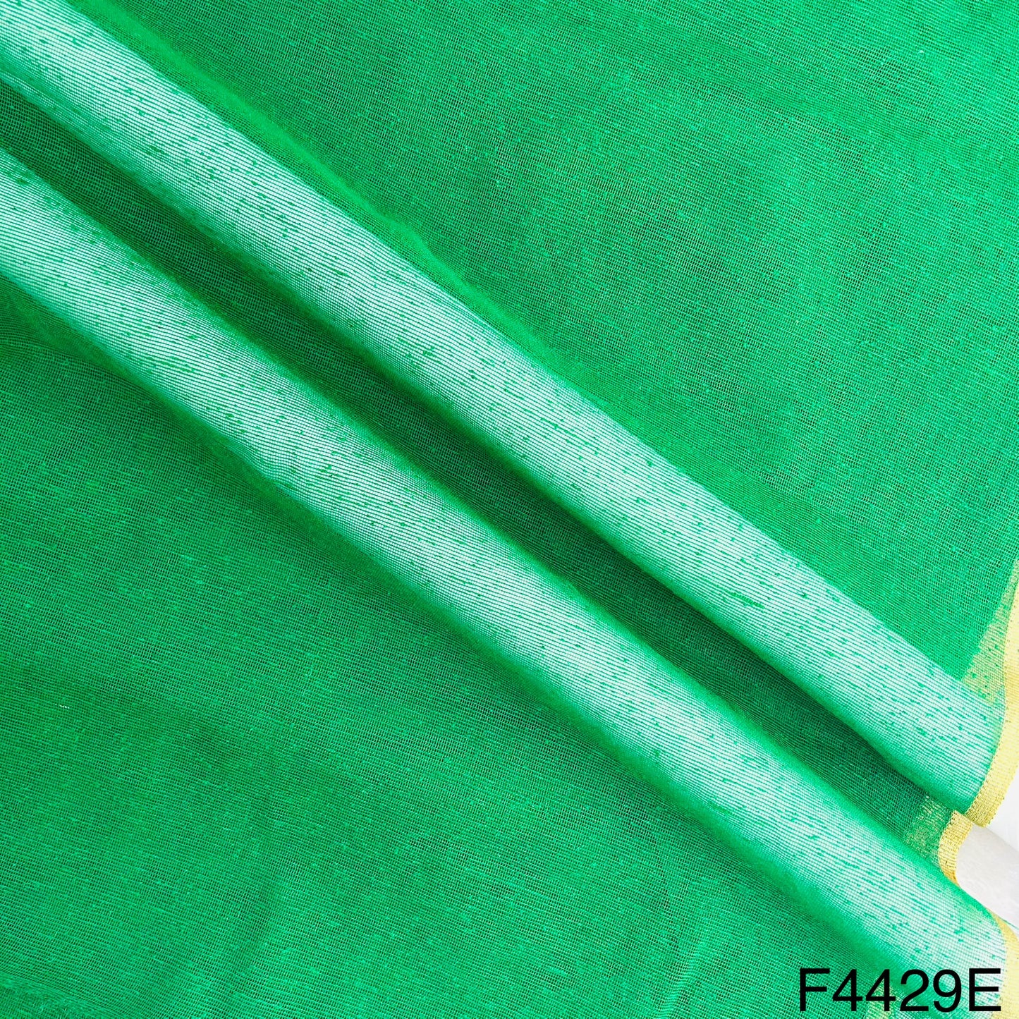 Zari Border Work Linen Kota Fabric-F4429