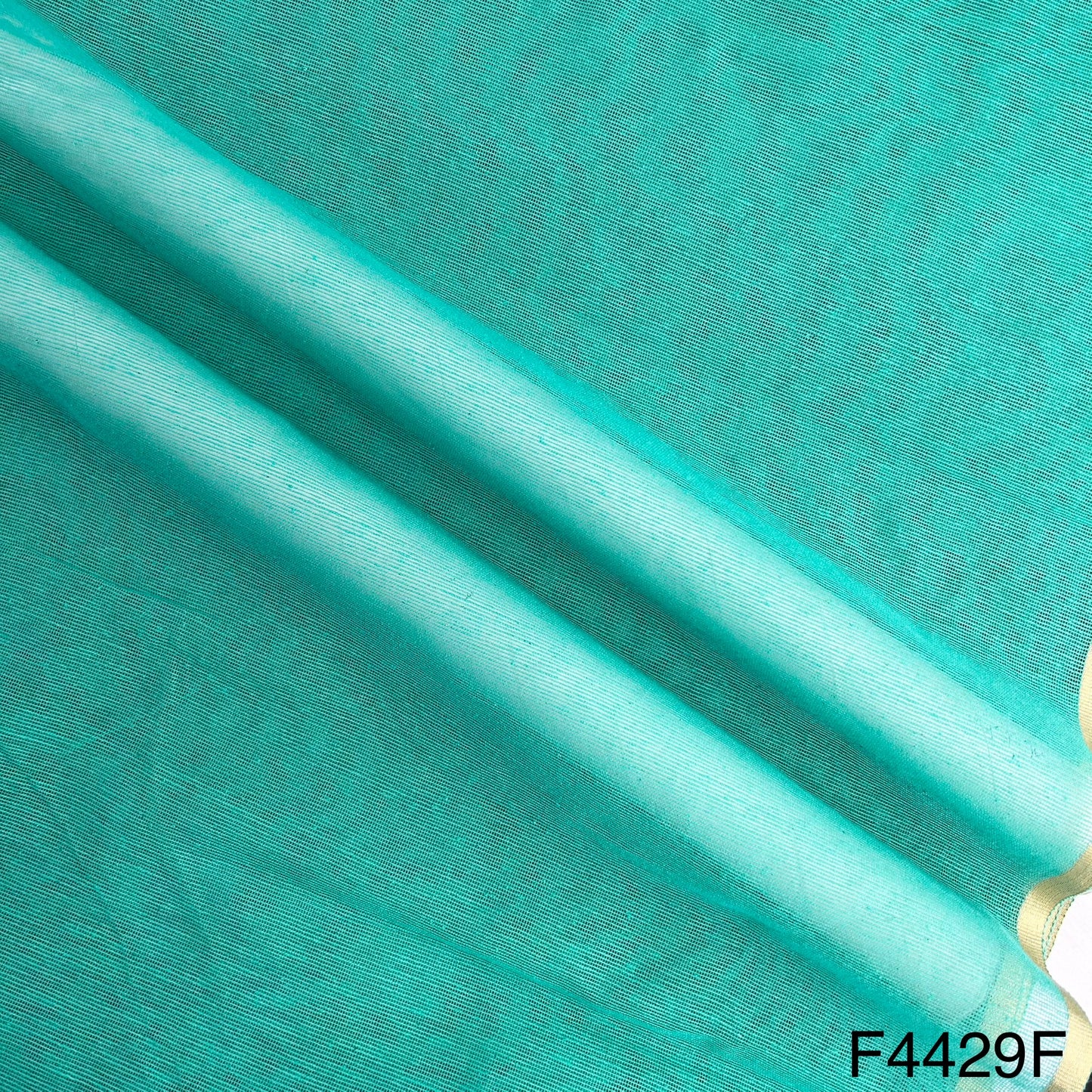 Zari Border Work Linen Kota Fabric-F4429