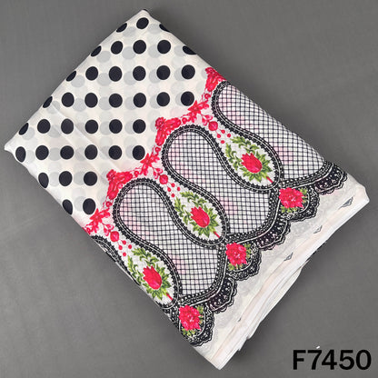Printed Polka Dot Crepe Satin Fabric - F7450