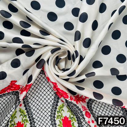 Printed Polka Dot Crepe Satin Fabric - F7450