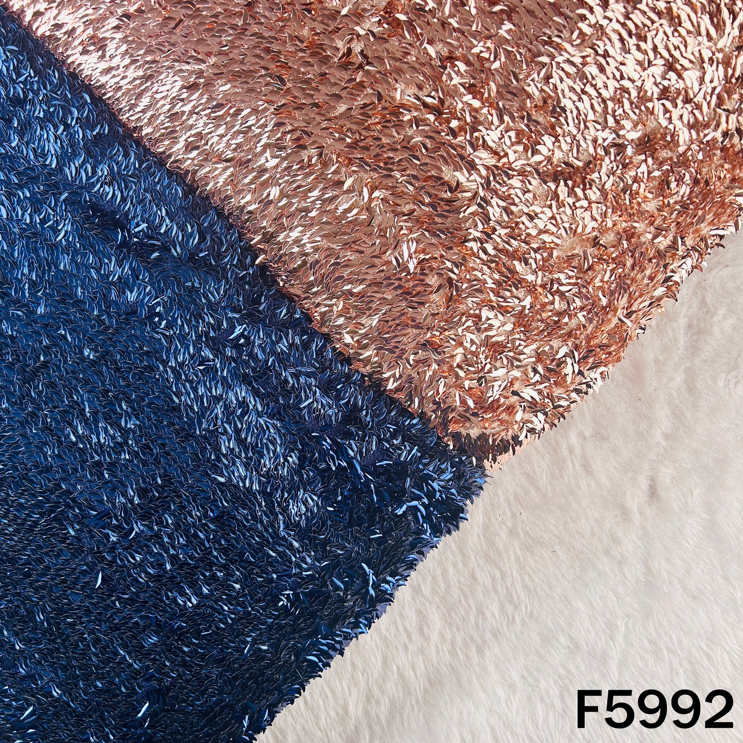 Sequins Embroidered Lycra Net Fabric - F5992