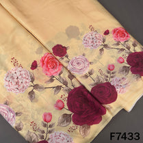 Digital Print Crepe Satin Fabric - F7433