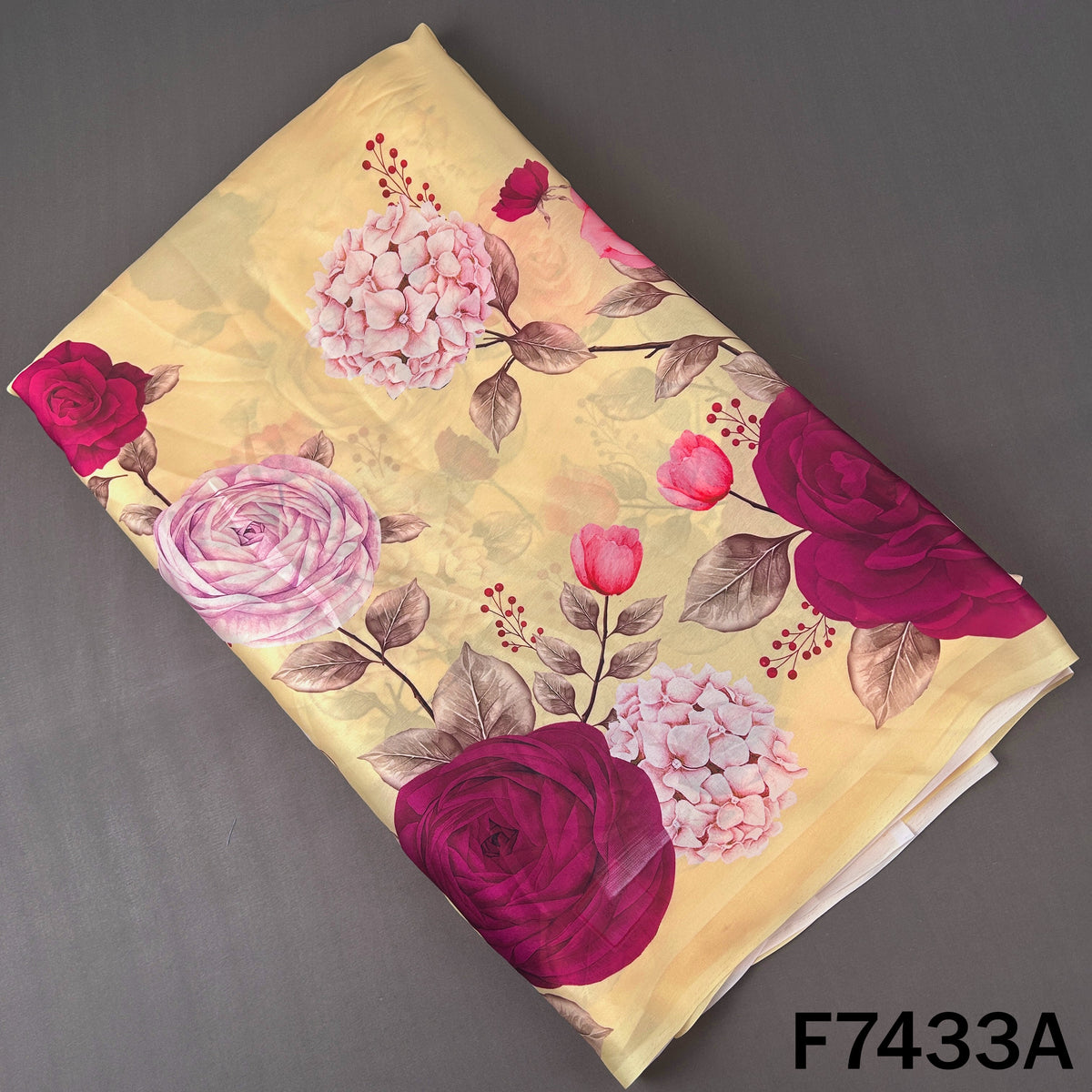 Digital Print Crepe Satin Fabric - F7433