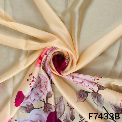 Digital Print Crepe Satin Fabric - F7433
