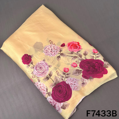 Digital Print Crepe Satin Fabric - F7433