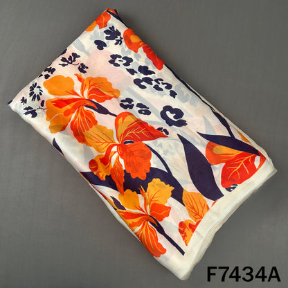 Digital Print Crepe Satin Fabric - F7434