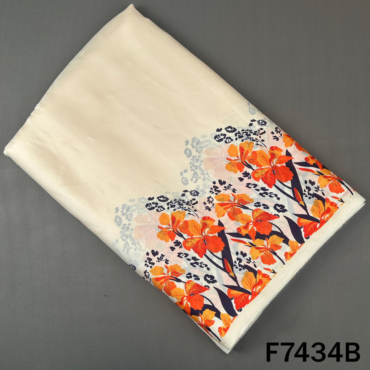 Digital Print Crepe Satin Fabric - F7434