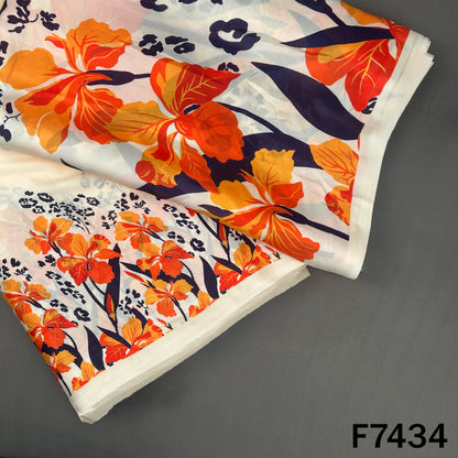 Digital Print Crepe Satin Fabric - F7434