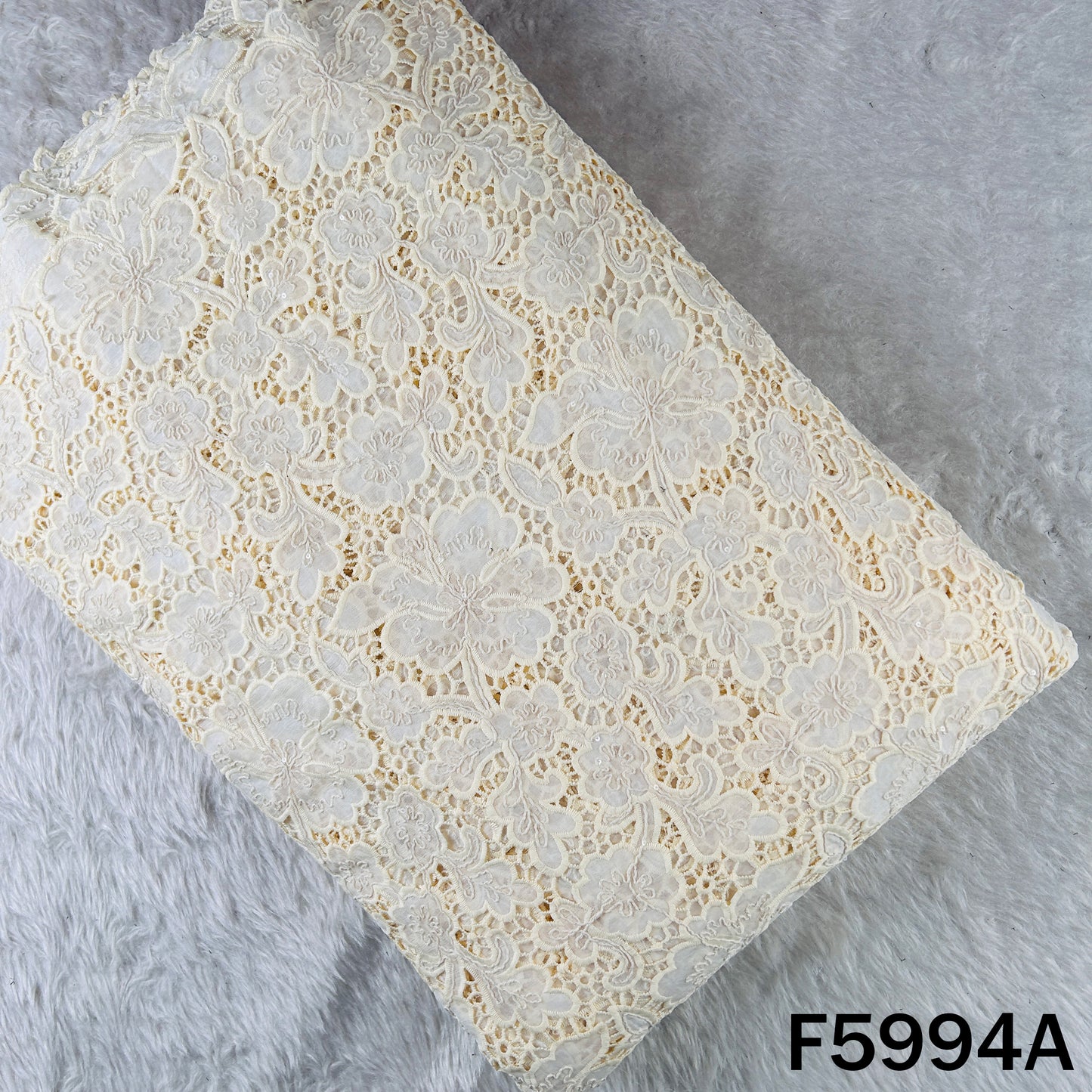 Imported Sequins Cut Work Organza Fabric - F5994