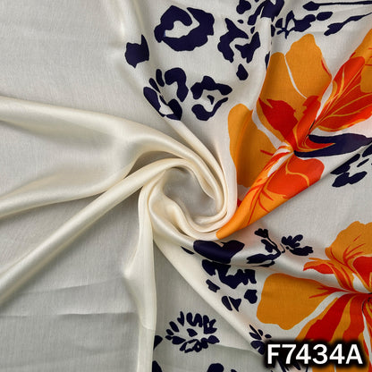 Digital Print Crepe Satin Fabric - F7434