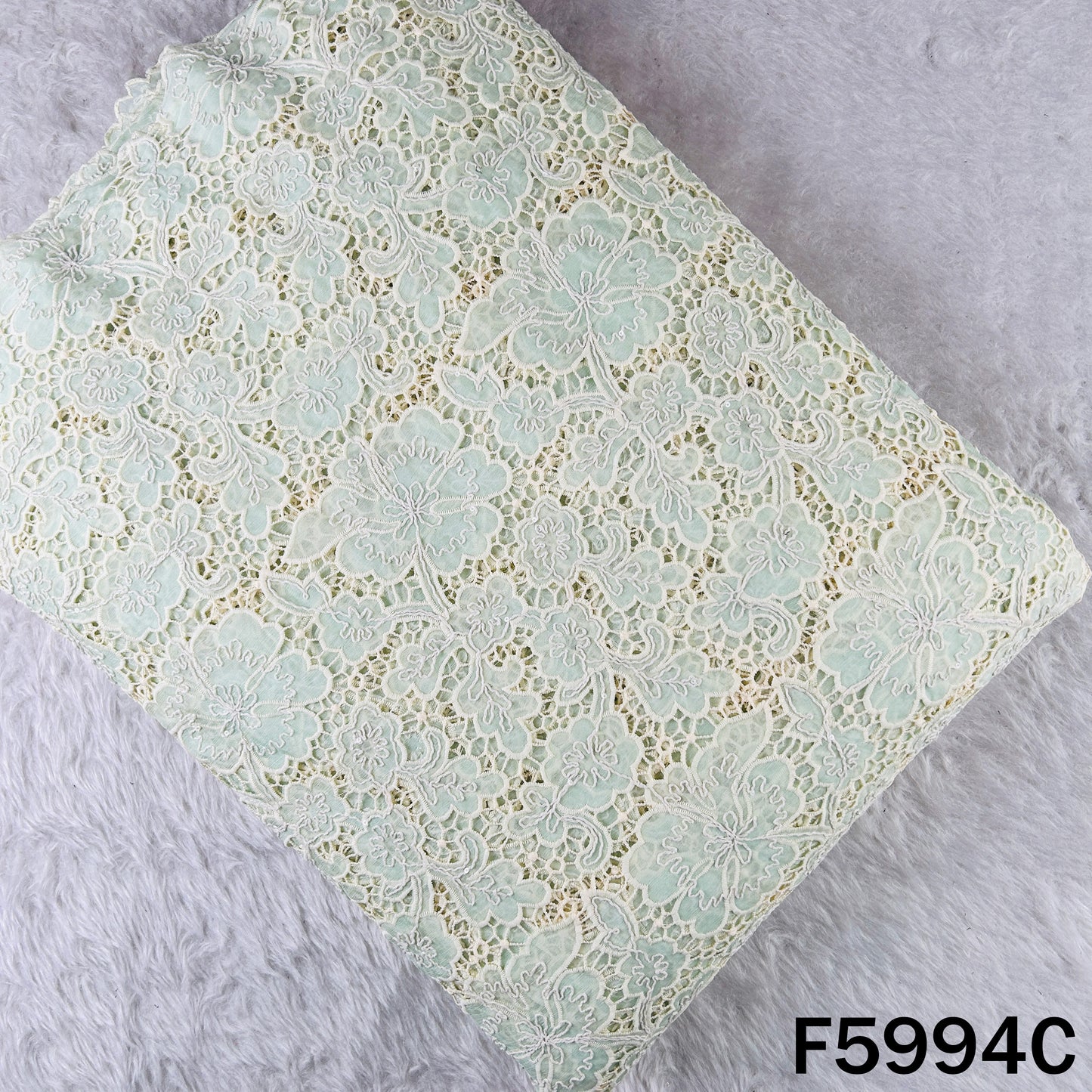 Imported Sequins Cut Work Organza Fabric - F5994