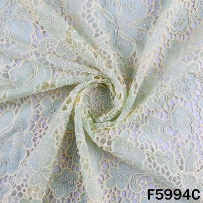 Imported Sequins Cut Work Organza Fabric - F5994