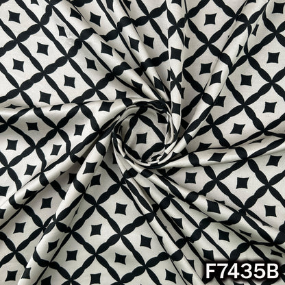 Digital Print Crepe Satin Fabric - F7435