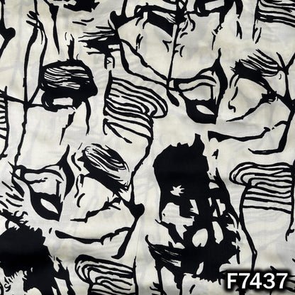 Digital Print Modal Satin Fabric - F7437